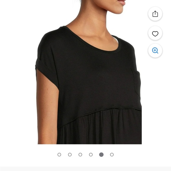 Time and Tru Maternity Shirt Baby doll peplum Top Black size Medium - Picture 9 of 12